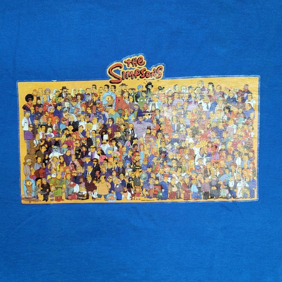 Vintage The Simpsons Shirt Size Large Blue Homer Bart Springfield Y2k - Picture 3 of 8